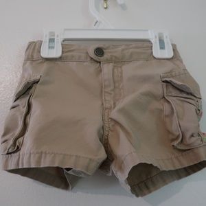 Khaki Carter's shorts with cute loral embroidery